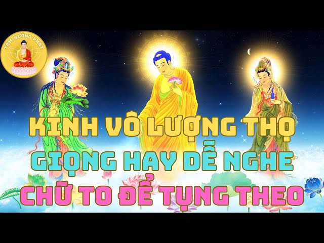 Kinh Vô Lượng Thọ trọn bộ | Diễn đọc giọng hay dễ nghe, có chữ to để tụng theo | Tâm Hướng Phật