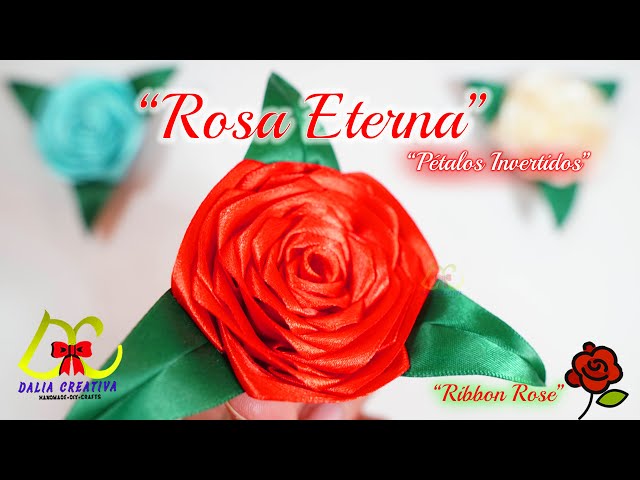 Como hacer ROSA ETERNA listón 2.5 cm! PERFECTA 🌹Increible Truco de PETALOS 🧐 Muy Fácil de Hacer🌹