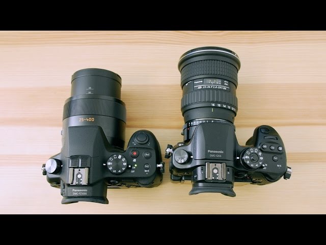 Panasonic FZ1000 VS GH4 body side by side comparison