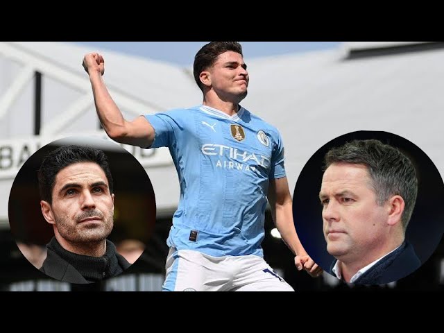 Arsenal on Alvarez move! Michael Owen believes Man City will win the Premier League!!#arsenalnews