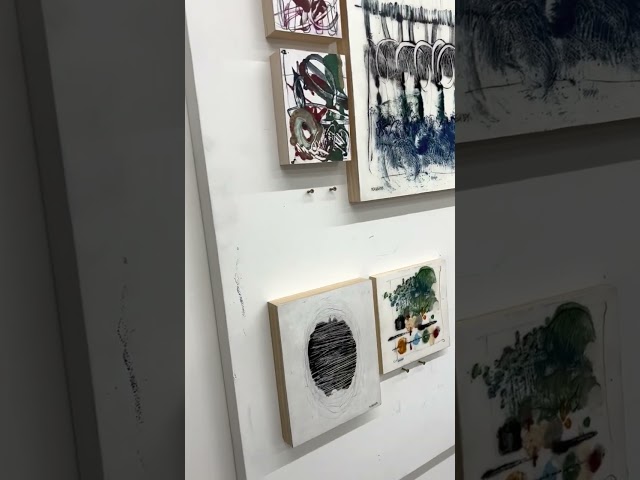 Here are some encaustic monotypes in my studio – getting ready for another exhibition! #fyp #shorts