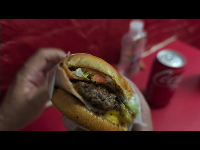 double meat, double ham, double cheeseburger at Rutledge Burgers in downtown Brownsville, TX.