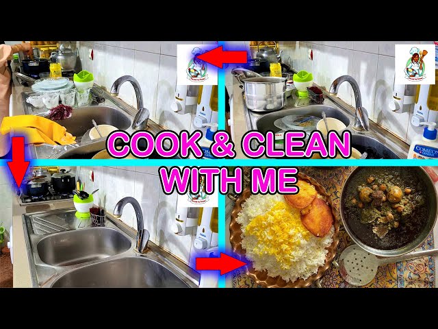 CLEAN WITH ME | wash dishes and cook with me | ASMR cleaning motivation #23