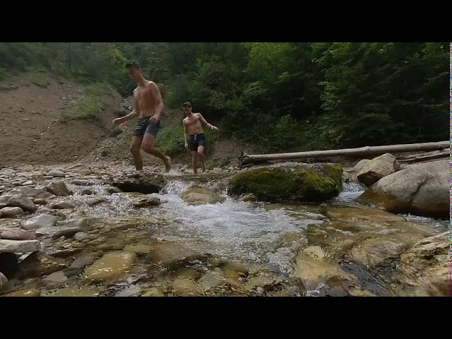 3D VR180 Waterfall Oberallgäu Bavaria, People Relax made 4 Meditation Nature Sound #VR-Waterfall