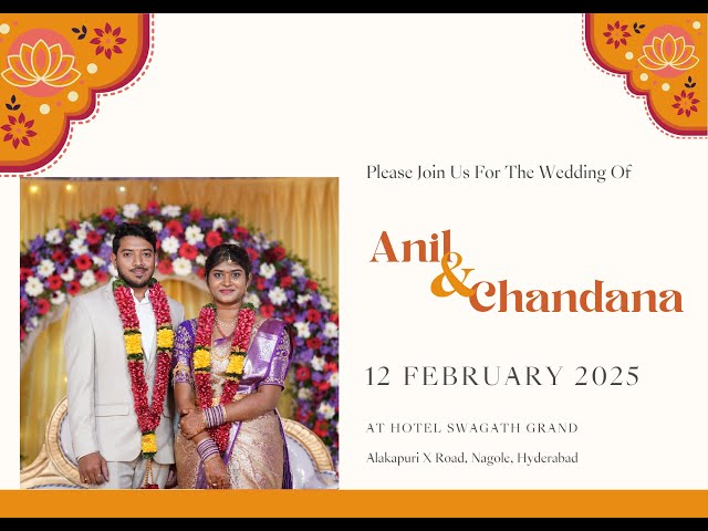 Anil Weds Chandana Wedding Invitation