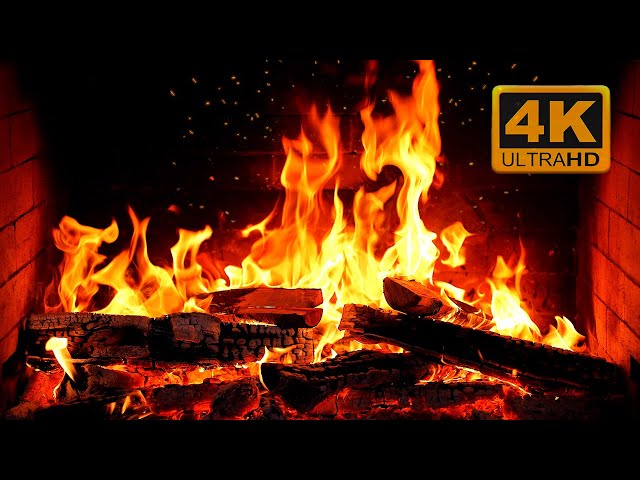 🔥 Cozy Fireplace 4K (12 HOURS). Fireplace with Crackling Fire Sounds. Fireplace Ambience