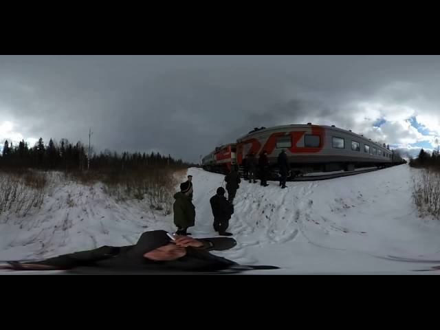 Ricoh Theta train. RZD 2M62U class + steam locomotive L class