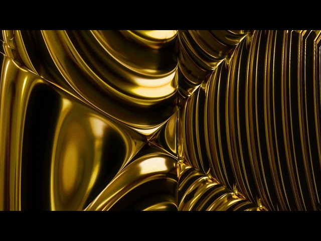 3D Abstract liquid gold metal Digital Art animated background video, Copyright FREE video