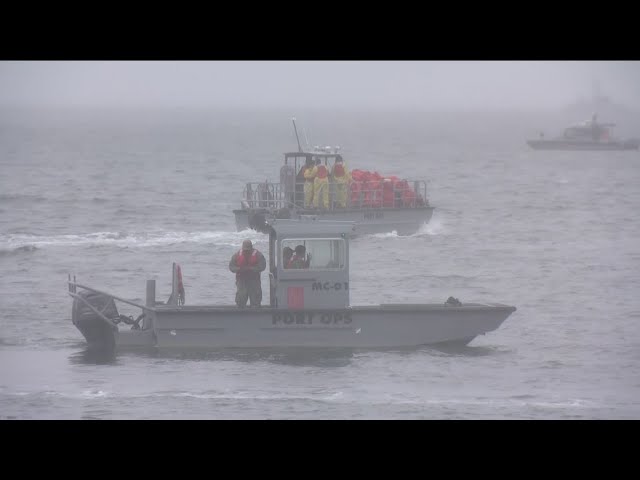 Military jet crashes into San Diego Bay, two pilots in stable condition