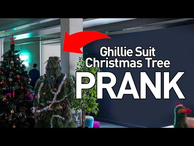 Ghillie Suit Christmas Tree Office Prank