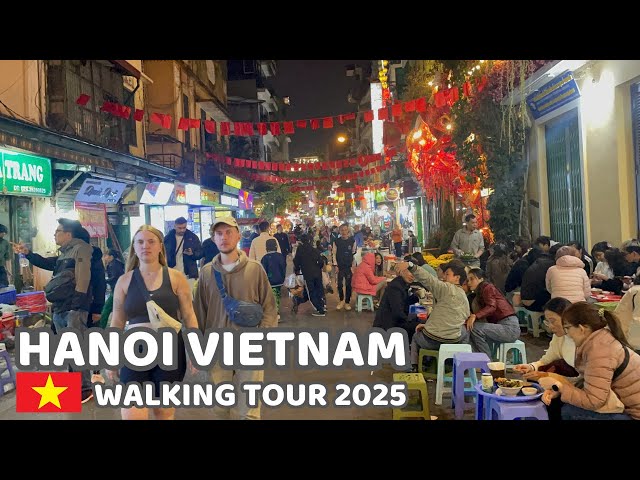 Night Walk in Hanoi City | The vibrant City after dark | Vietnam Walking Tour 2025