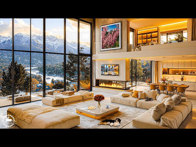 Smooth Jazz In Cozy Luxury Living Room - Sweet Jazz Melody & Fireplace Sounds To Relieve Stress