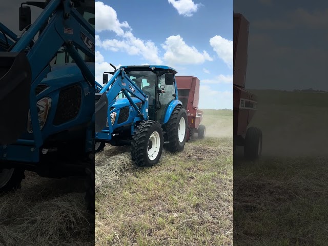 LS MT573 and the Heston 550 baling Hay! #3dfarming #lstractor #farming #tractor #agriculture