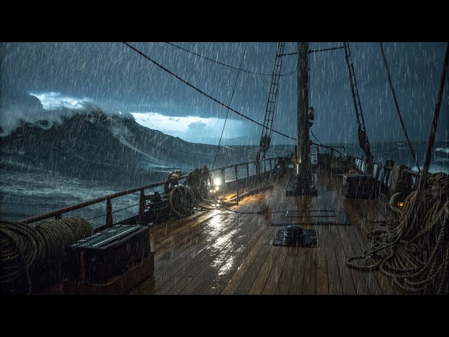 Rain on a boat drifting off the island  - 잠을 위한 10시간의 소리, 바다 한가운데 나무배의 빗소리