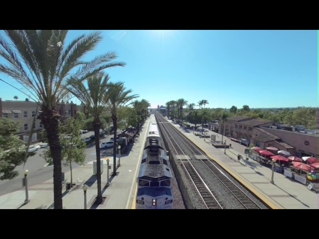 VR180 - Metrolink  91/Perris Valley Line Train #706 Eastbound in Fullerton CA - July 17th 2020 (2/3)