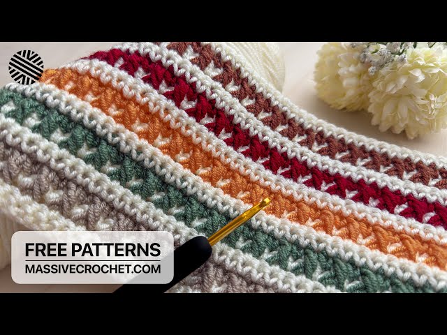 VERY EASY Crochet Pattern for Beginners! 🧡 ❤️ 🤎 UNUSUAL Crochet Stitch for Baby Blanket & Bag