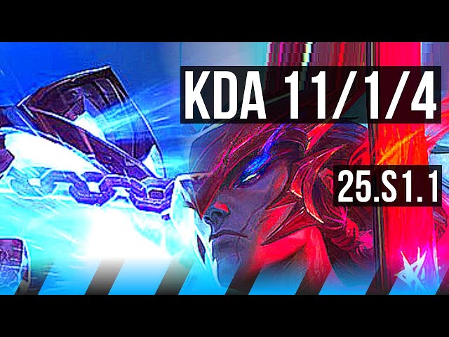 XERATH vs YONE (MID) | 11/1/4, Legendary, 700+ games | KR Diamond | 25.S1.1