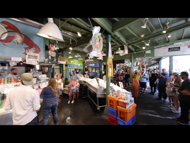 Pike Place Market Clip Series 3D VR 8k 180°  Ferries Seattle Piers Oculus Metaverse Virtual Realty