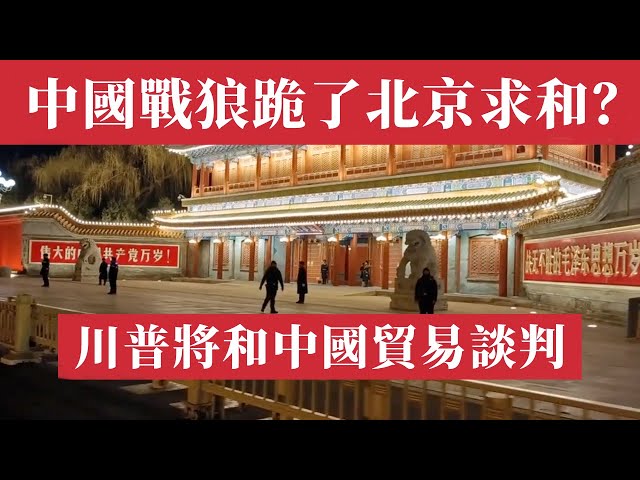 中國戰狼跪了！北京求和？川普將在24小時內開啟和中國的貿易談判。墨西哥加拿大服軟，中國還能扛多久？人民幣匯率暴跌、芬太尼、TikTok雙重脅迫，中國經濟瀕臨崩潰！川普60%關稅將來襲，2025年大蕭條