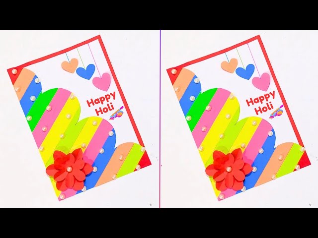 Happy Holi Greeting Card | Happy Holi Card Making Ideas | Beautiful Handmade Holi Greeting Card |