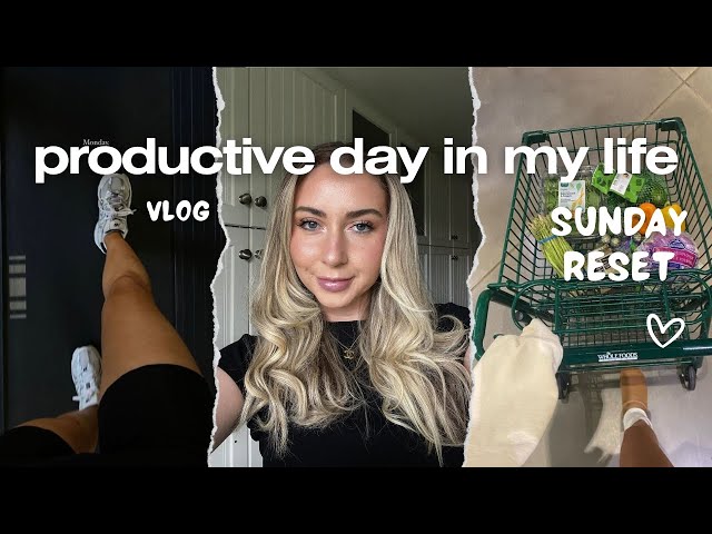 productive day in my life vlog | healthy diet, fitness routine, & sunday weekly prep ✨🧘🏼‍♀️🍋