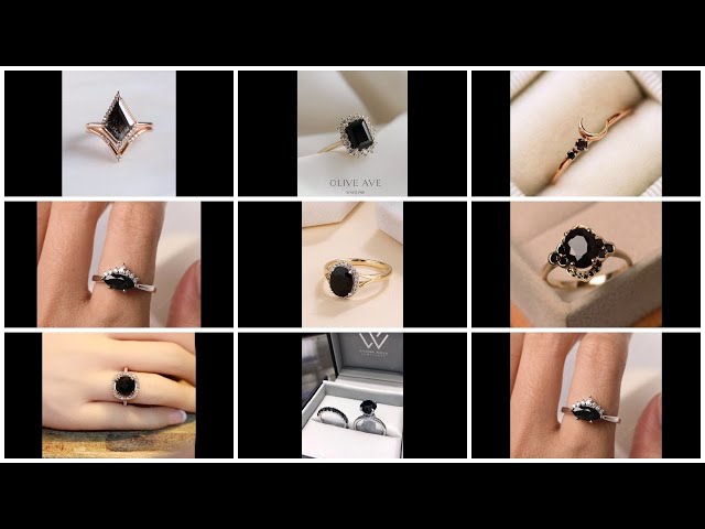 black stone gold rings design for ladies||black stone in gold rings