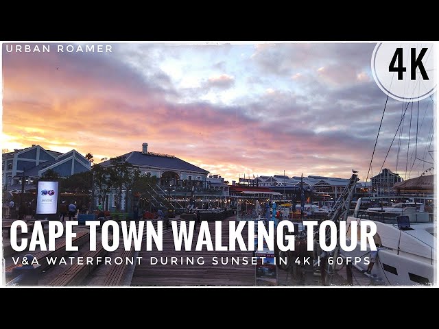 V&A Waterfront in Cape Town, South Africa - Sunset Walk in 4K | 60FPS during Sunset