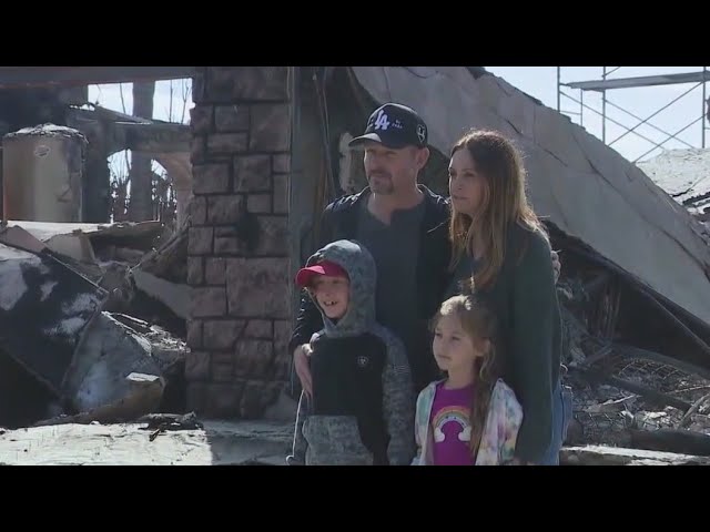 Family visits home burned in Palisades Fire