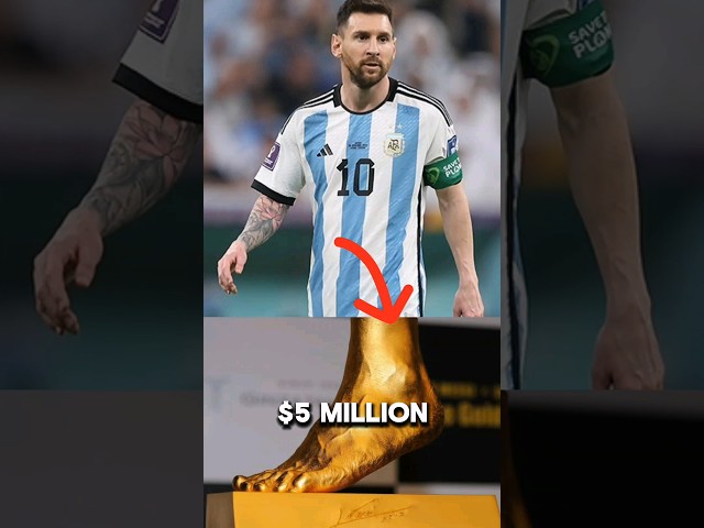 Lionel Messi's left foot  literally recreated in  gold 🦶⚽️