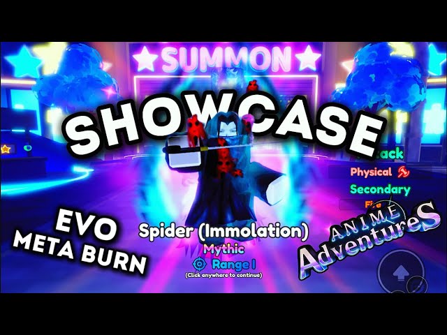 SPIDER EVO SHOWCASE IN ANIME ADVENTURES