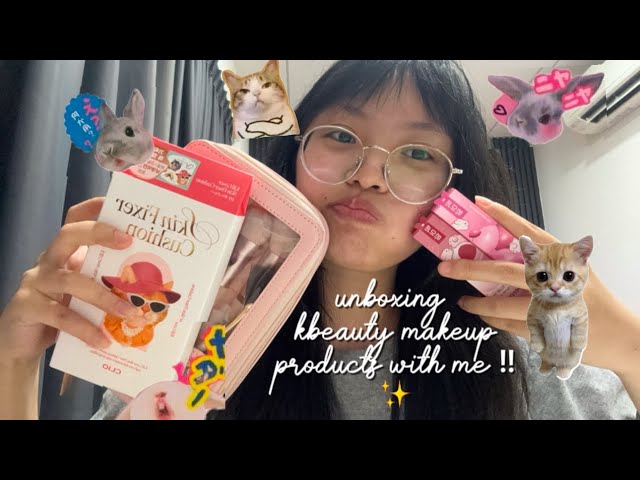 unboxing kbeauty makeup products with me ᰔᩚ ✨!! from clio to peripera . ۫ ꣑ৎ