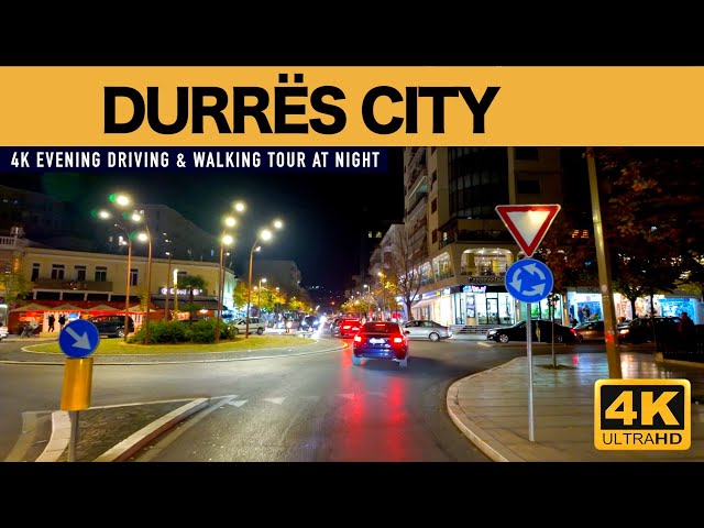 DURRES ALBANIA - 4K SCENIC DRIVE & RELAXING WALK AROUND THE CITY - SUBTITLES CC  [4K HDR]