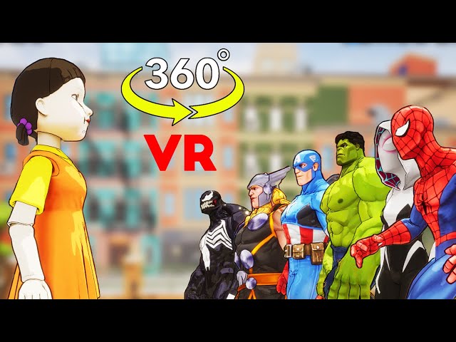 360° VR | Marvel Heroes VS SquidGame