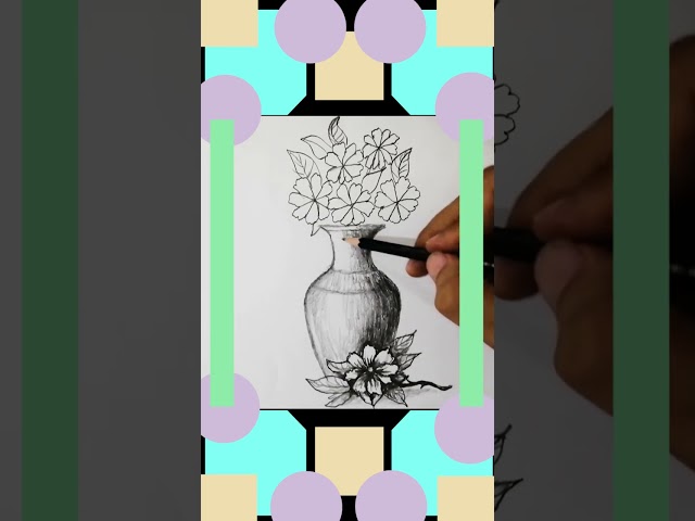 Flower Pot Drawing Pencil Art - Rewinding