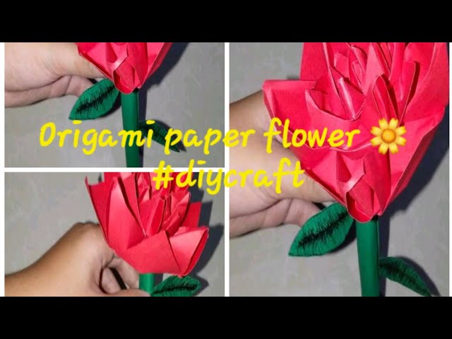 How to make | Rose Origami flower 🌼 #origami #diypapercrafts #origamipaperflower #kidsfun