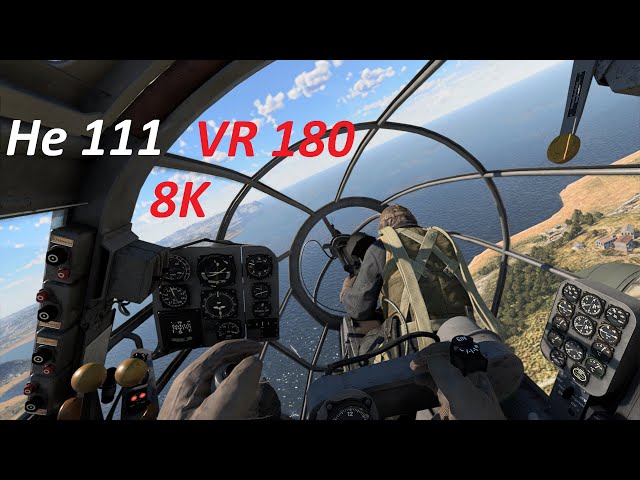 Heinkel He 111H-16 Flight in VR180 Cockpit View [8k]