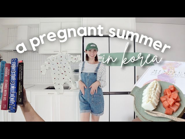 a pregnant summer in korea vlog☀️ second trimester, staying active, thrifted clothes & gender reveal