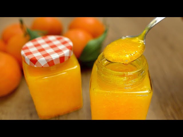 Mandarin jam in 15 minutes! Quick recipe!