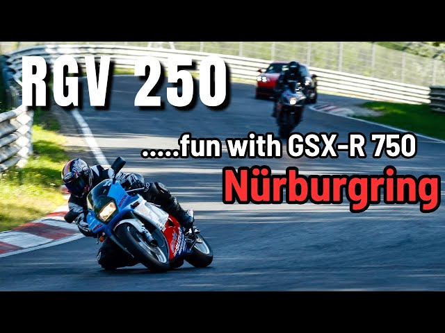 Nürburgring Nordschleife motorbike - 1992 Suzuki RGV 250 fun lap with GSX-R 750 K4