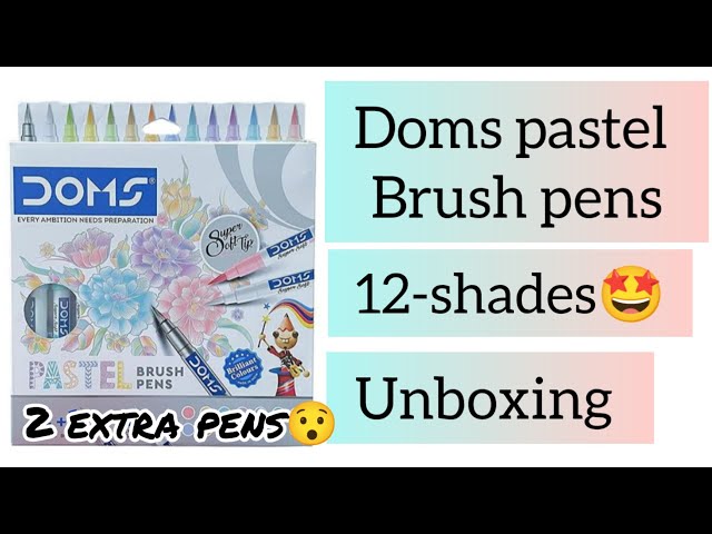 Doms pastel brush pens set | Doms pastel Brush pens unboxing/review | Doms Brush pens #brushpen