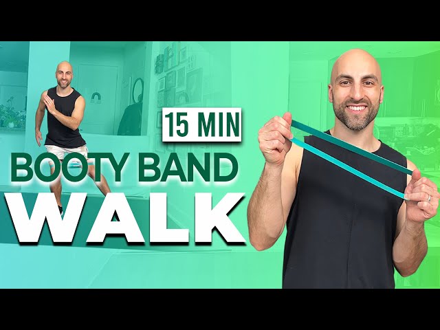 15 min Booty Band Walking Workout for Beginners at Home