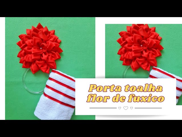 Ideia fácil pano de prato com fuxico | DIY ❤️