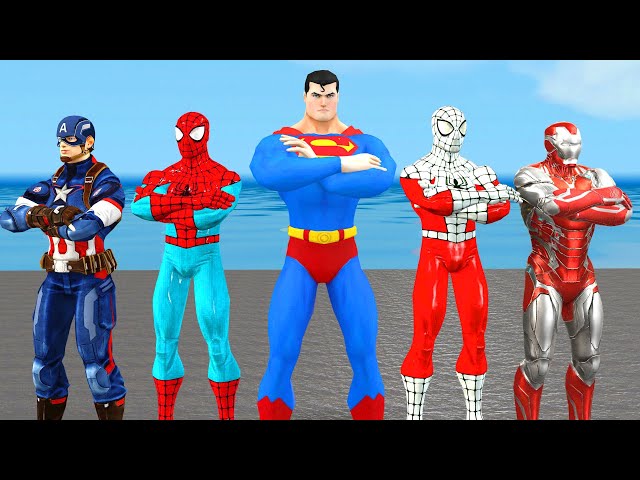 Siêu nhân nhện🕷️Game 5 superheroes rescue iron man vs spiderman vs superman vs hulk vs venom