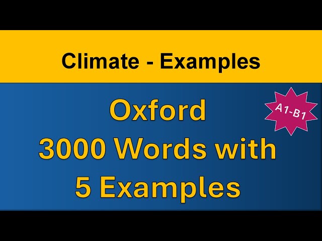 Climate - Examples