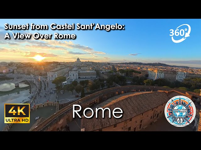 🇮🇹 Sunset from Castel Sant’Angelo: A View Over Rome