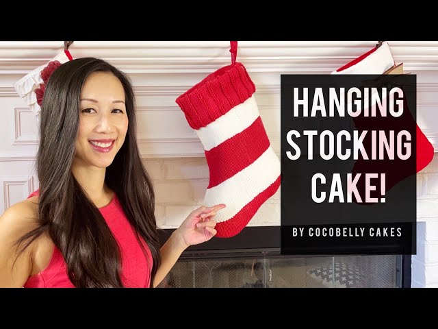 Making a gravity-defying, HANGING Christmas Stocking Cake