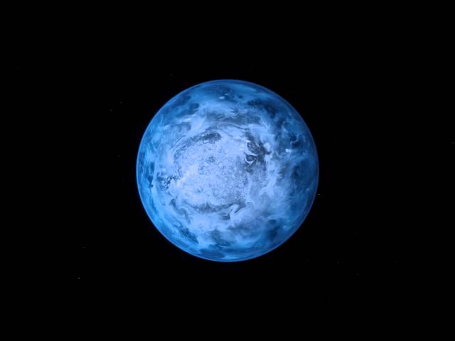 Blue planet HD 189733b around its host star (artist's impression)