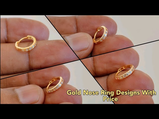 Latest Gold Nose Ring Designs With Weight & Price/gold nose pin designs