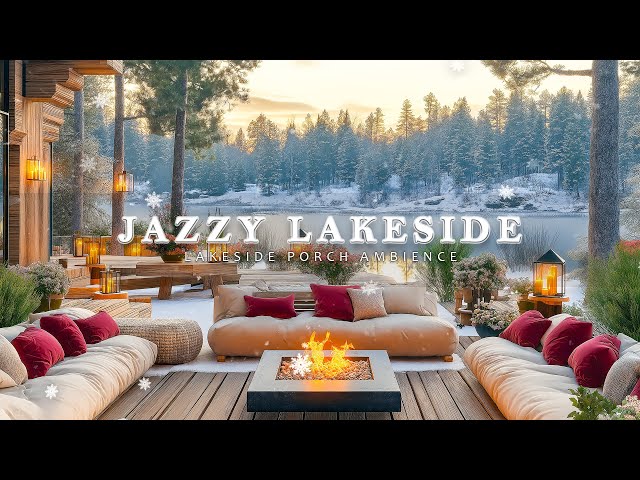 Happy Spring Jazzy Season 🌸 Serene Lakeside Coffee Shop Ambience For Gentle Relax Evening