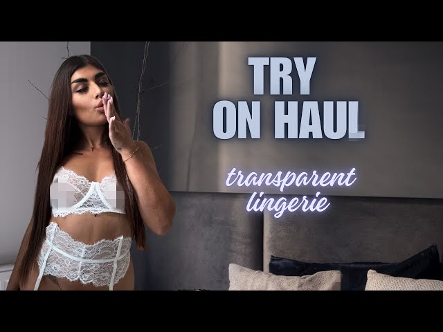 4K Try on Haul Transparent Lingerie Set | No Bra Challenge 2024 Trend New